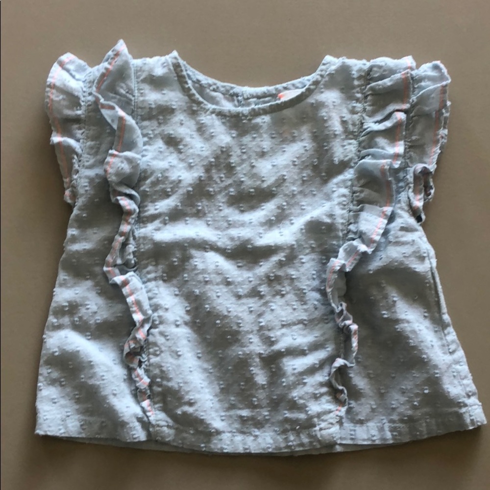 Blue baby girl ruffle top